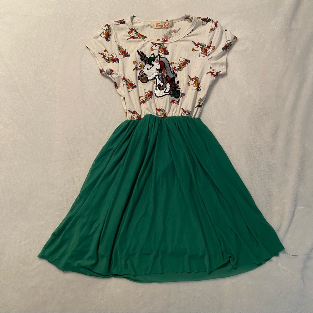 Green Unicorn Sequin Dress 🦄